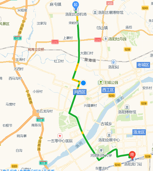 建议公交公司开通洛阳北郊机场到洛阳龙门站的公交线路:机场--华山路